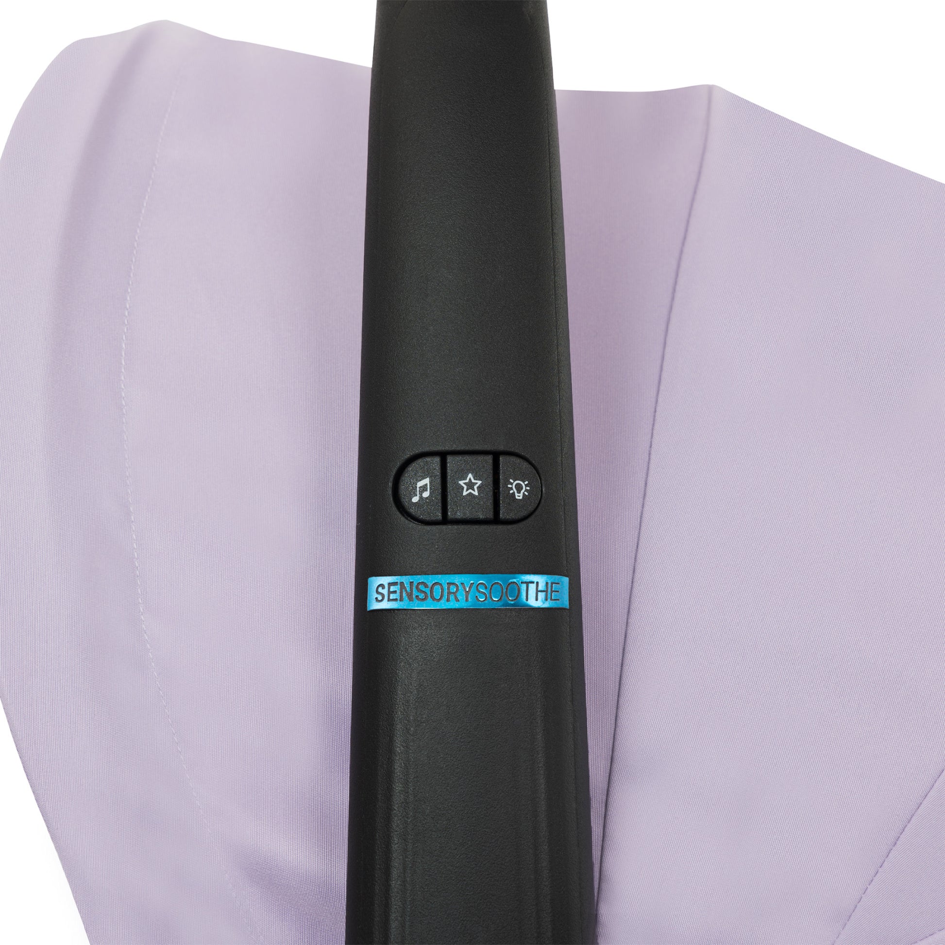 LiteMax NXT Infant Car Seat with SensorySoothe Agate Purple side buttons