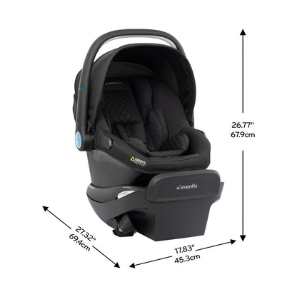 Revolve180 LiteMax NXT Rotational Infant Car Seat with SensorySoothe complete measure