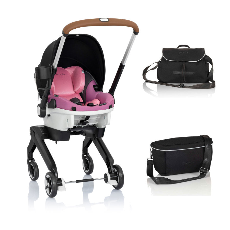 Shyft DualRide Infant Car Seat Stroller Combo with Carryall Storage & Extended Canopy Bundle