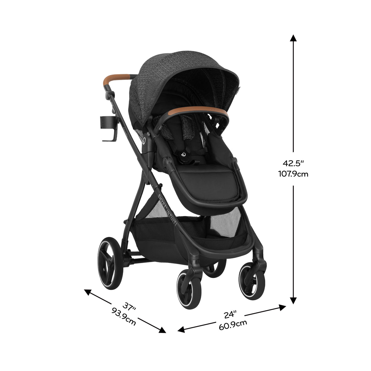 Shyft Intuiti Travel System with Revolve180 LiteMax NXT Rotating Infant Car Seat dimensions diagram