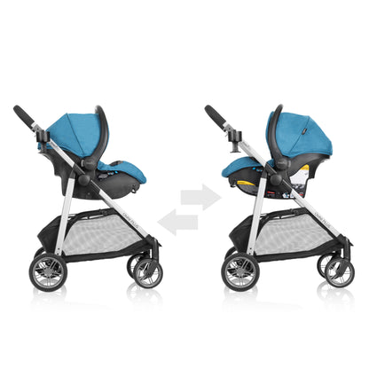 Evenflo Omni Plus Modular Travel System with LiteMax Sport Rear-Facing Preemie and Infant Car Seat