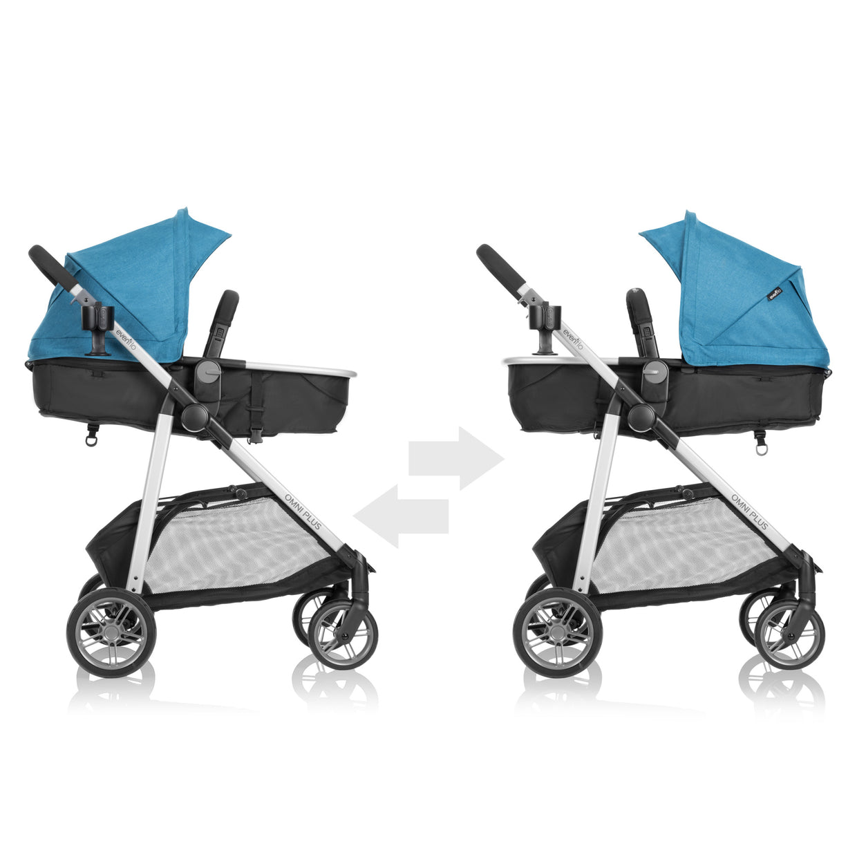 Evenflo Omni Plus Modular Travel System with LiteMax Sport Rear-Facing  Preemie and Infant Car Seat
