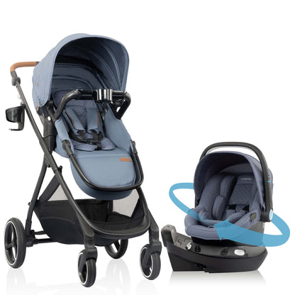 Shyft Intuiti+ Travel System featuring Revolve180 LiteMax™ NXT Rotational Infant Car Seat with SensorySoothe (Flint)