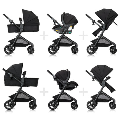 Pivot Modular Travel System with LiteMax Infant Car Seat with Anti-Rebound Bar Oxford Black 1