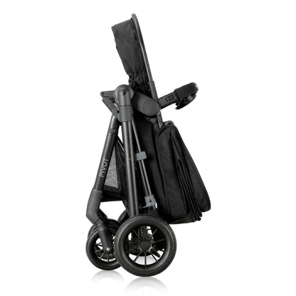 Pivot Modular Travel System with LiteMax Infant Car Seat with Anti-Rebound Bar Oxford Black folded