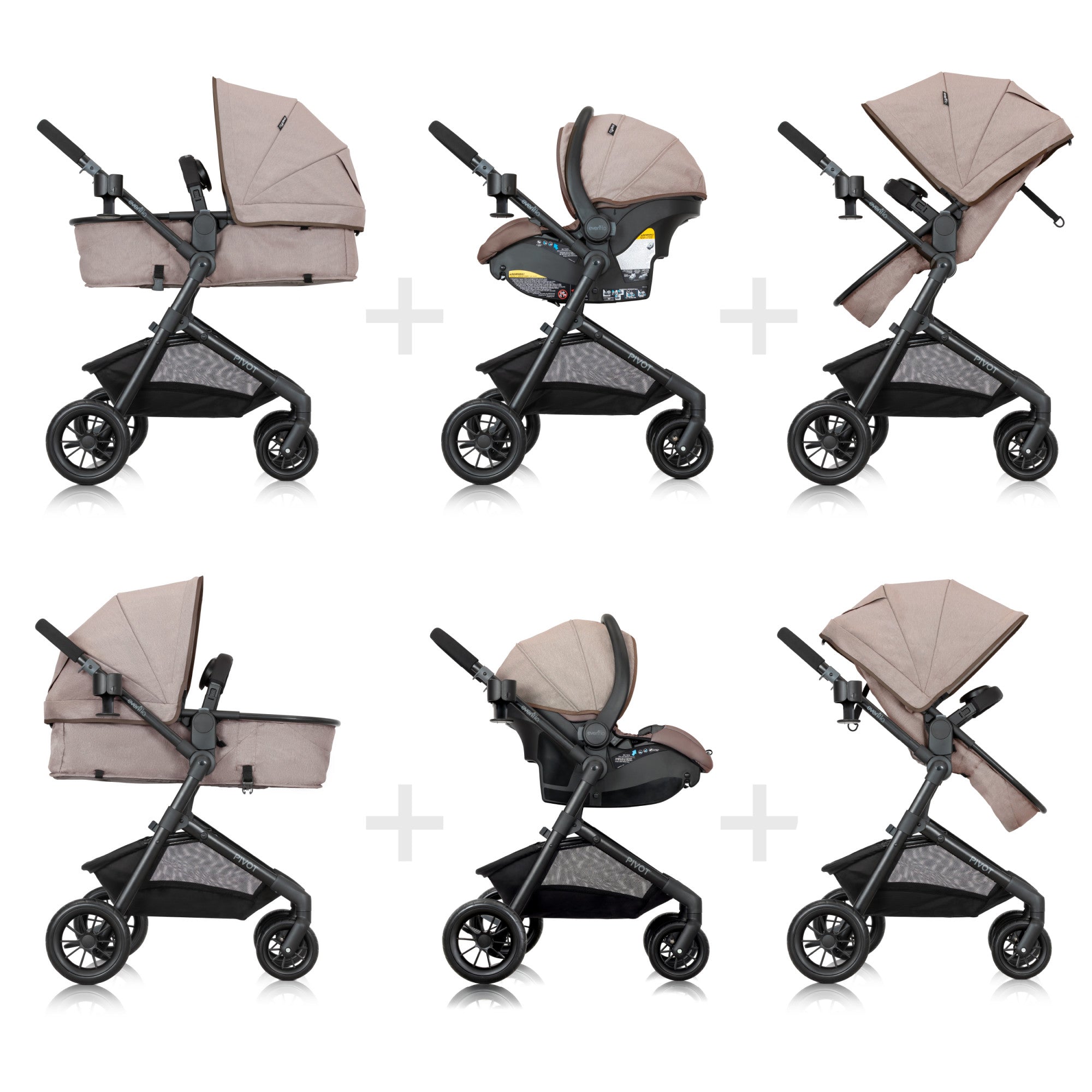 ベビーカー・バギー Evenflo Pivot Modular Travel System Evenflo Pivot Modular Travel System with LiteMax Infant Car Seat