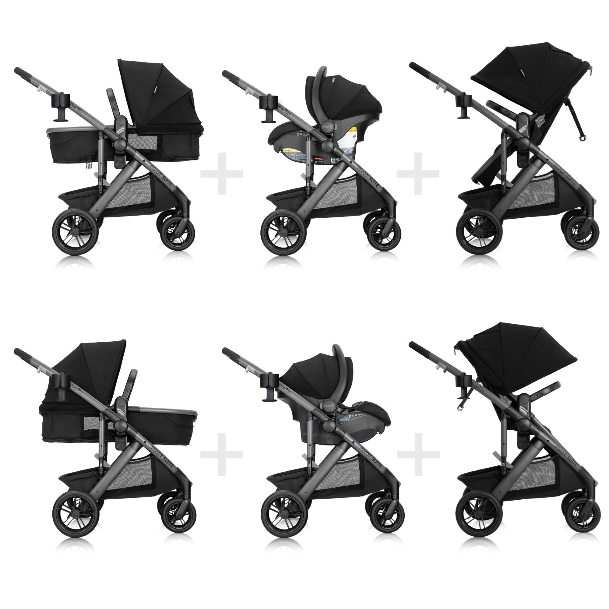 Evenflo Pivot Suite Modular Travel System with LiteMax Infant Car