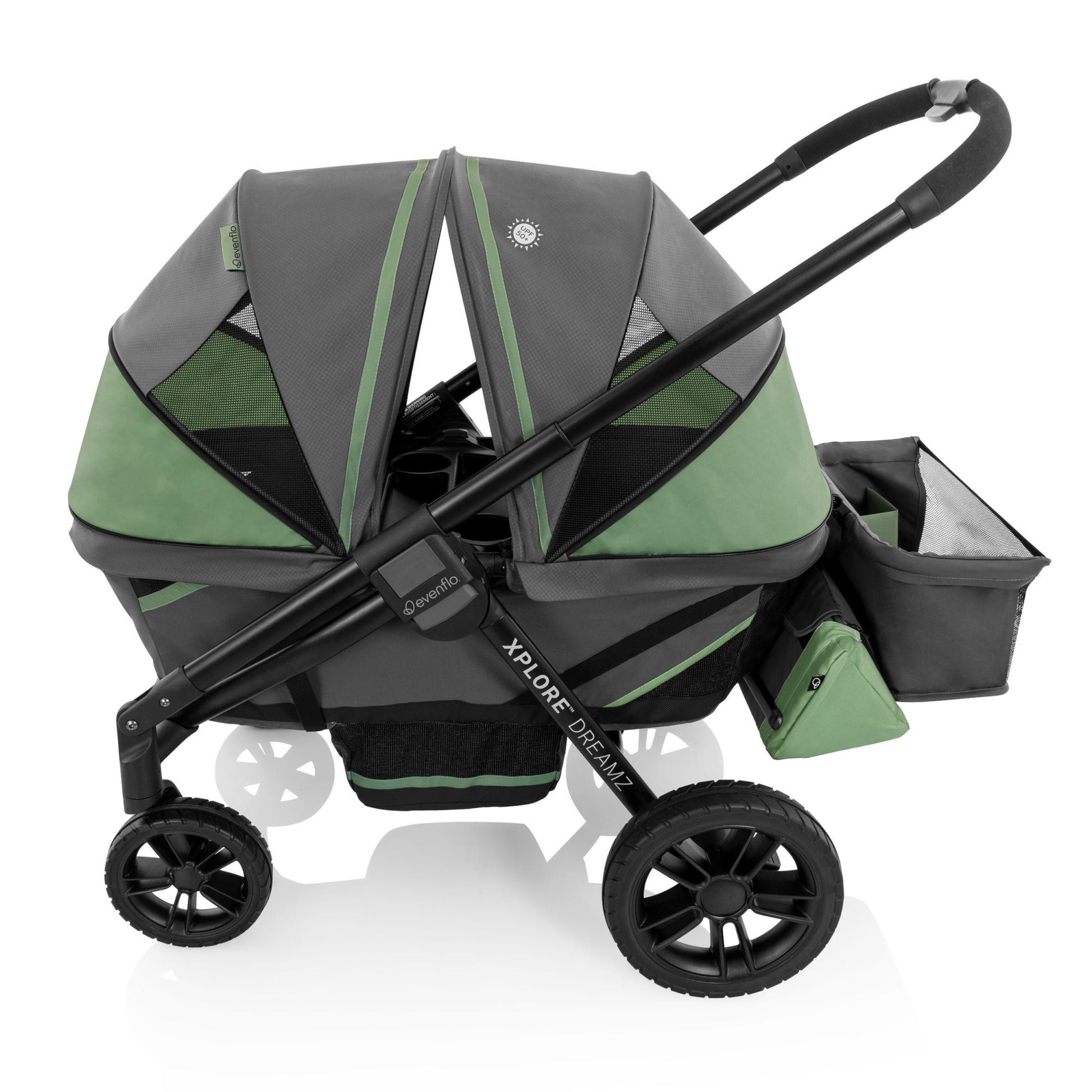 Pivot Xplore Dreamz All-Terrain Stroller Wagon with Bassinet Insert Voyager Green 1
