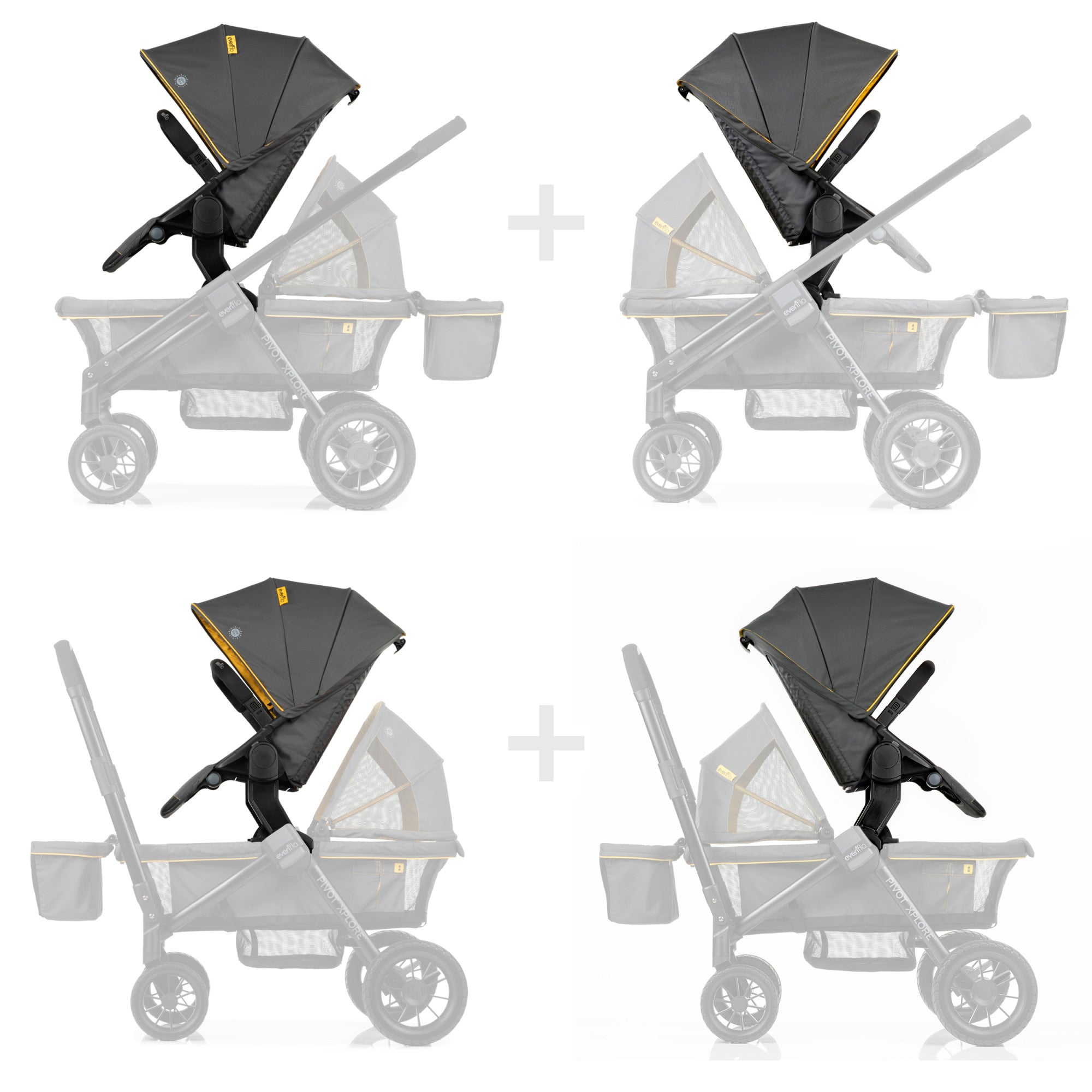 Pivot Xplore Stroller Wagon Toddler Second Stroller Seat - Evenflo