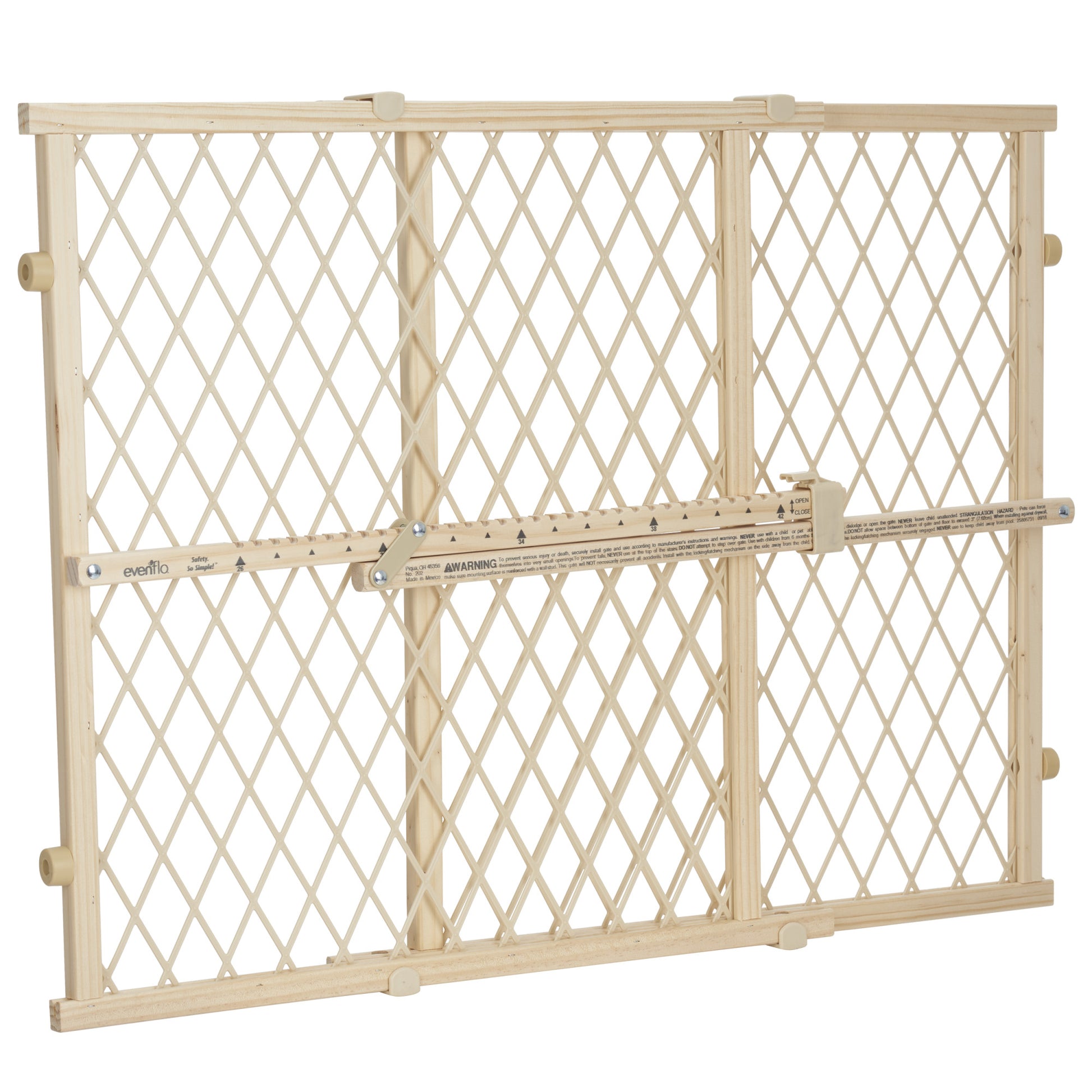 Position & Lock Adjustable Wood Baby Gate Natural wood