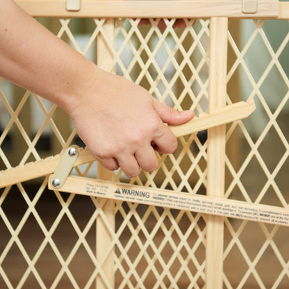 Position & Lock Adjustable Wood Baby Gate Natural wood 3