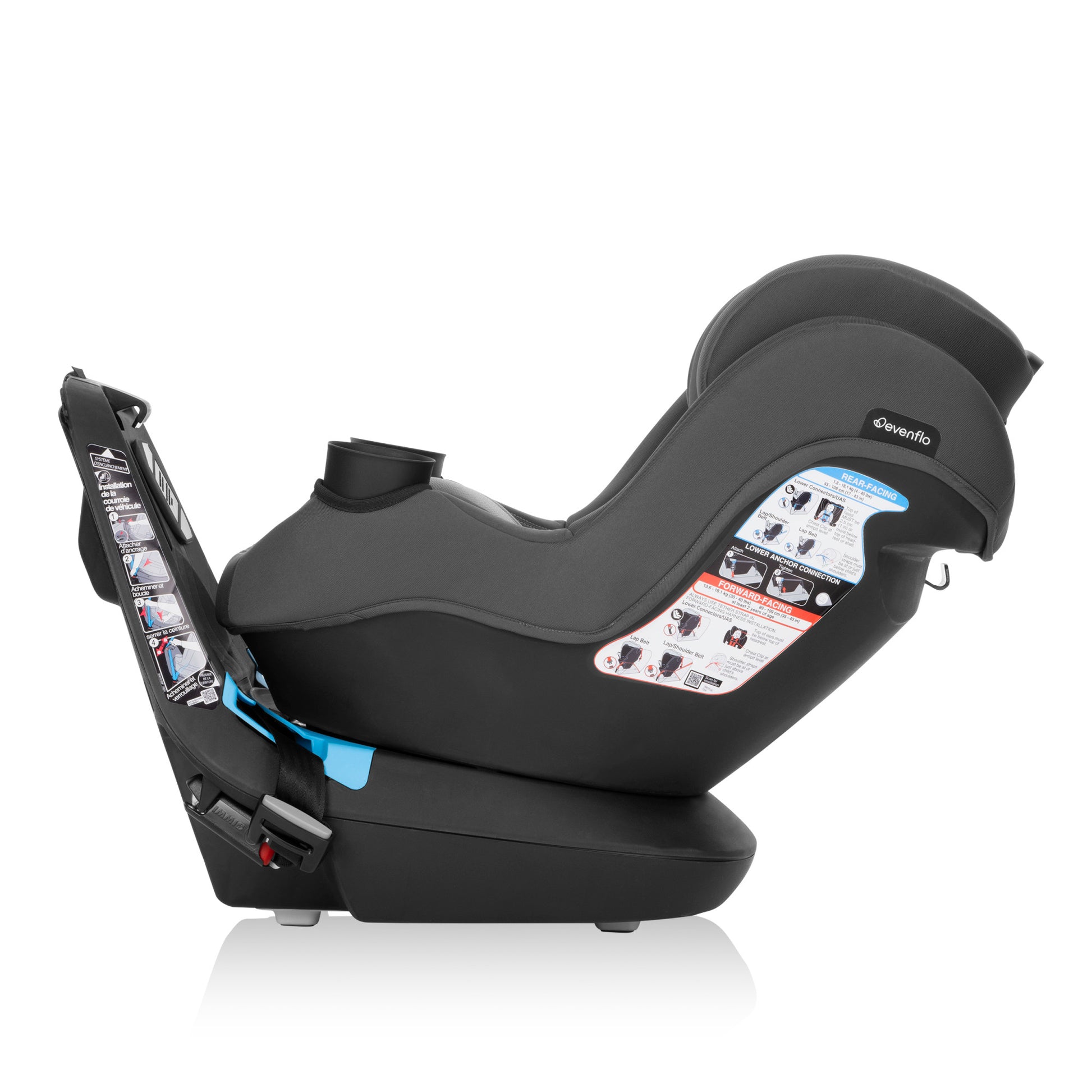 REO by Revolve360 Rotating Convertible Car Seat with Quick Clean Cover Danvers side rotate