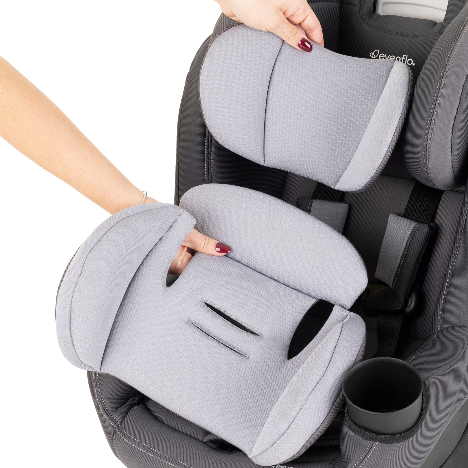 how to put car seat cover back on evenflo Evenflo REO by Revolve360 Rotating Convertible Car Seat with Quick Clean Cover