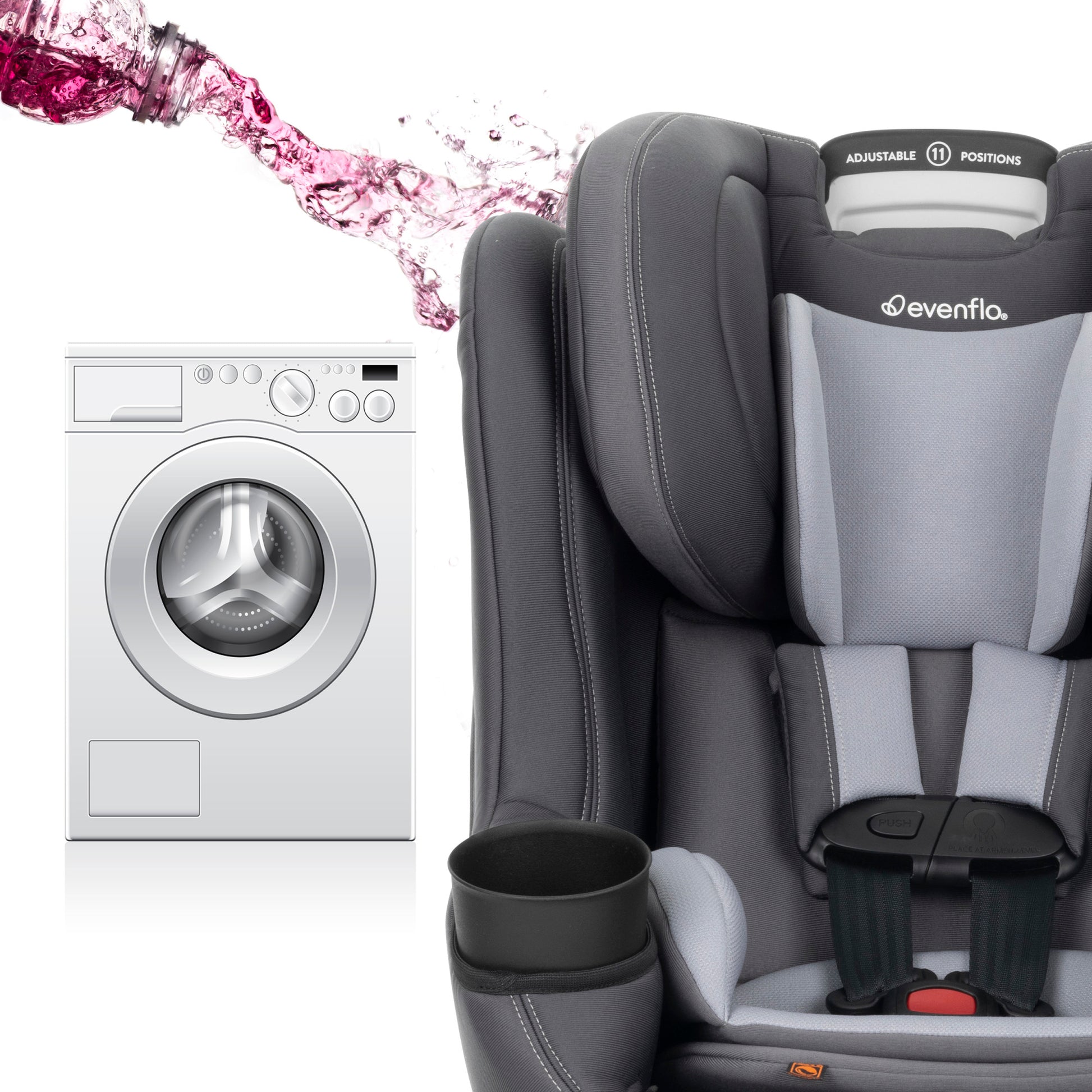 REO by Revolve360 Rotating Convertible Car Seat with Quick Clean Cover Danvers wash