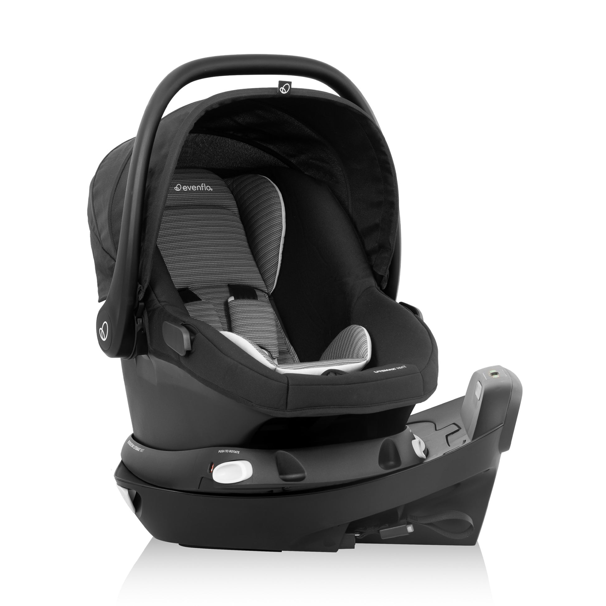 Revolve180 LiteMax NXT Rotational Infant Car Seat Cinder gray side rotate