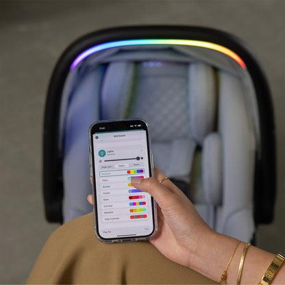 Evenflo Revolve180 LiteMax NXT Rotating Infant Car Seat with SensorySoothe connect music