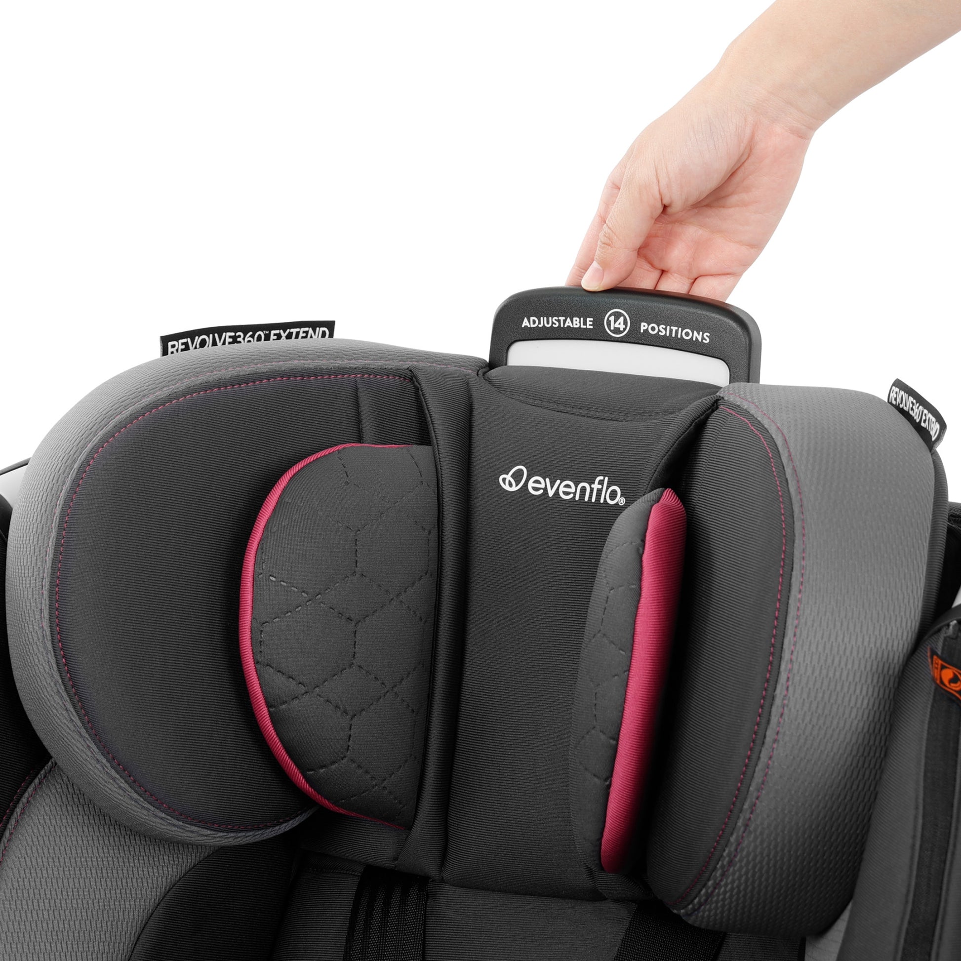 evenflo revolve 360 pink Evenflo Revolve360 Extend All-in-One Rotating Car Seat with Quick Clean Cover (Rowe Pink)