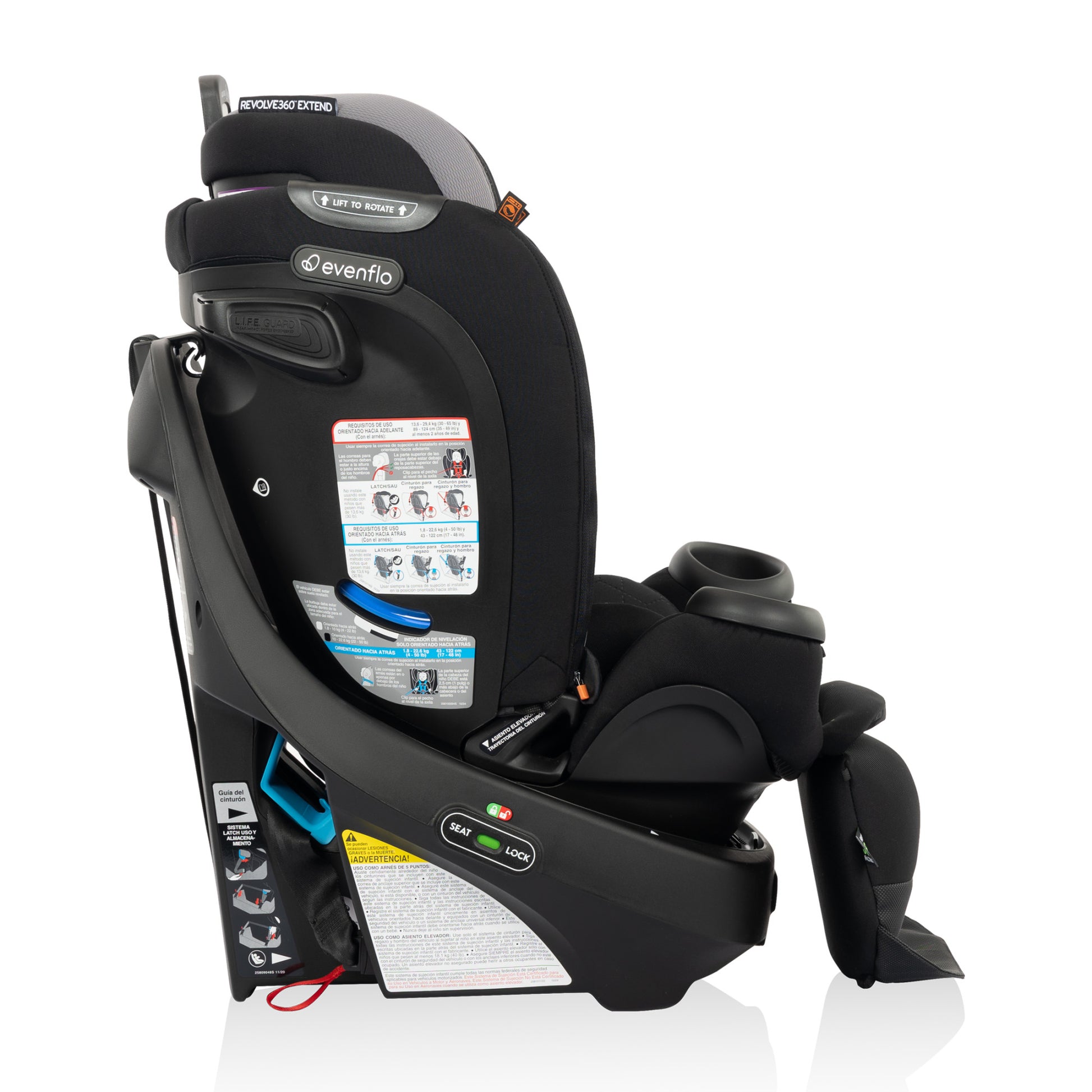 Revolve360 Extend All-in-One Rotating Car Seat with Quick Clean Cover Revere gray rotate