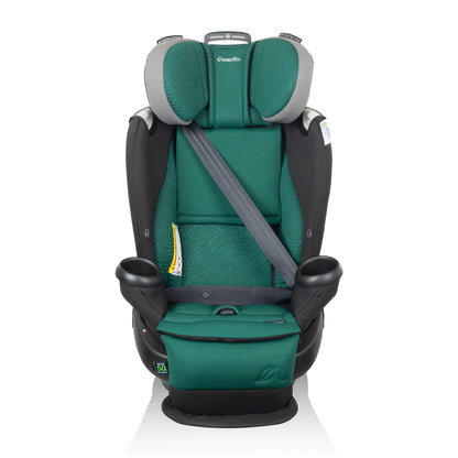 Gold Revolve360 Extend All-in-One Rotational Car Seat with Green & Gentle Fabric (Emerald)