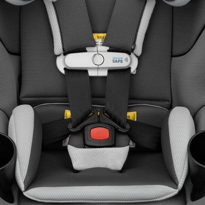 Gold Revolve360 Slim 2-in-1 Rotational Car Seat with SensorSafe Pearl Gray seat lock