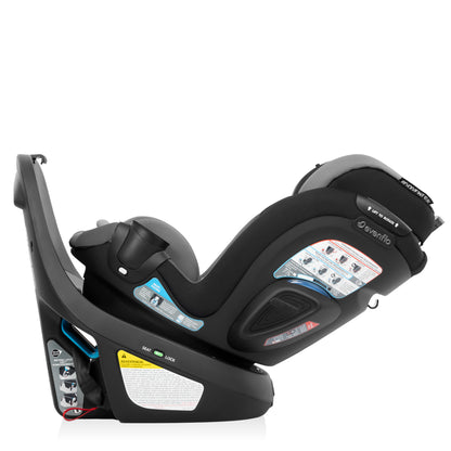 Gold Revolve360 Slim 2-in-1 Rotational Car Seat with SensorSafe Obsidian Black full rotate