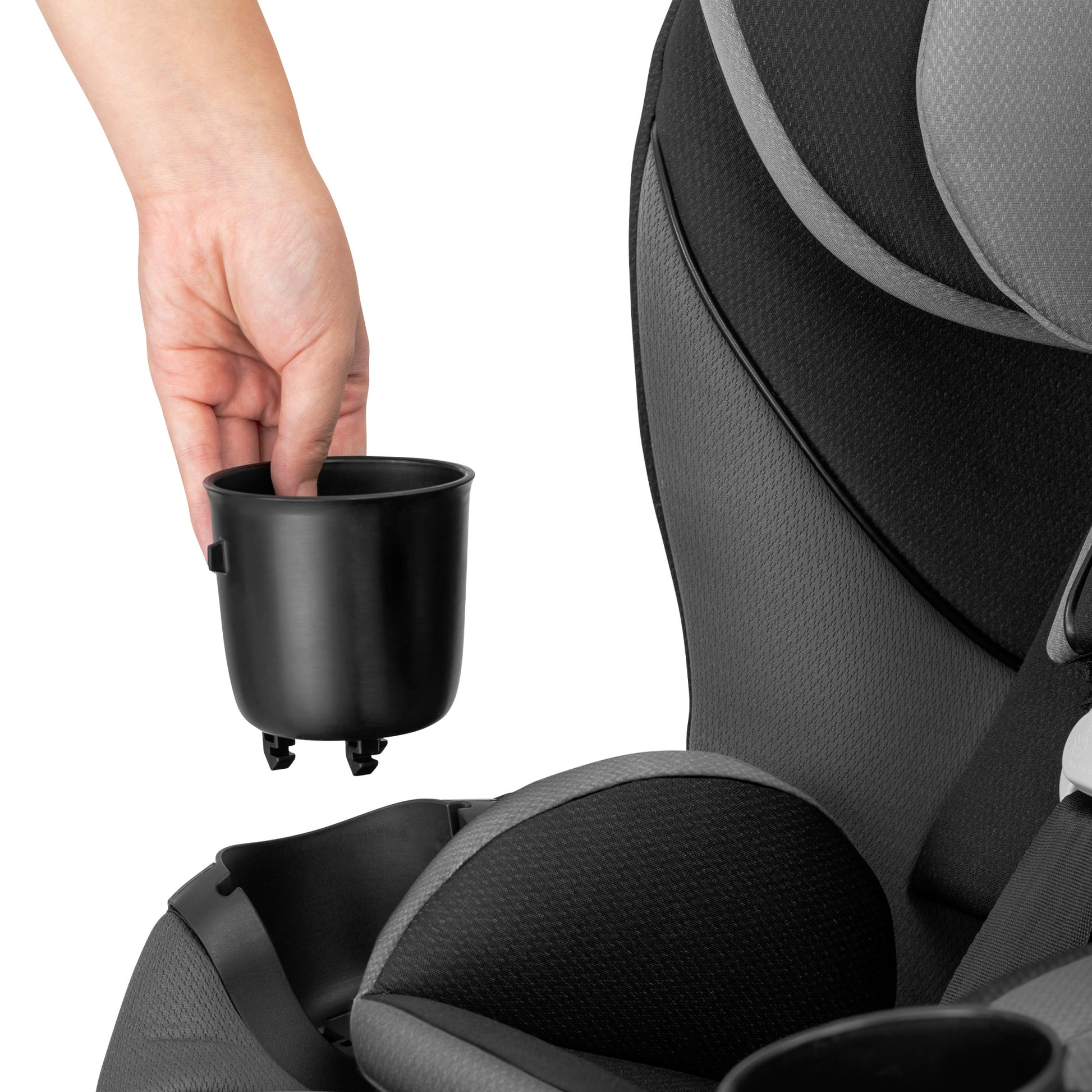 Gold Revolve360 Slim 2-in-1 Rotational Car Seat with SensorSafe Obsidian Black cup holder