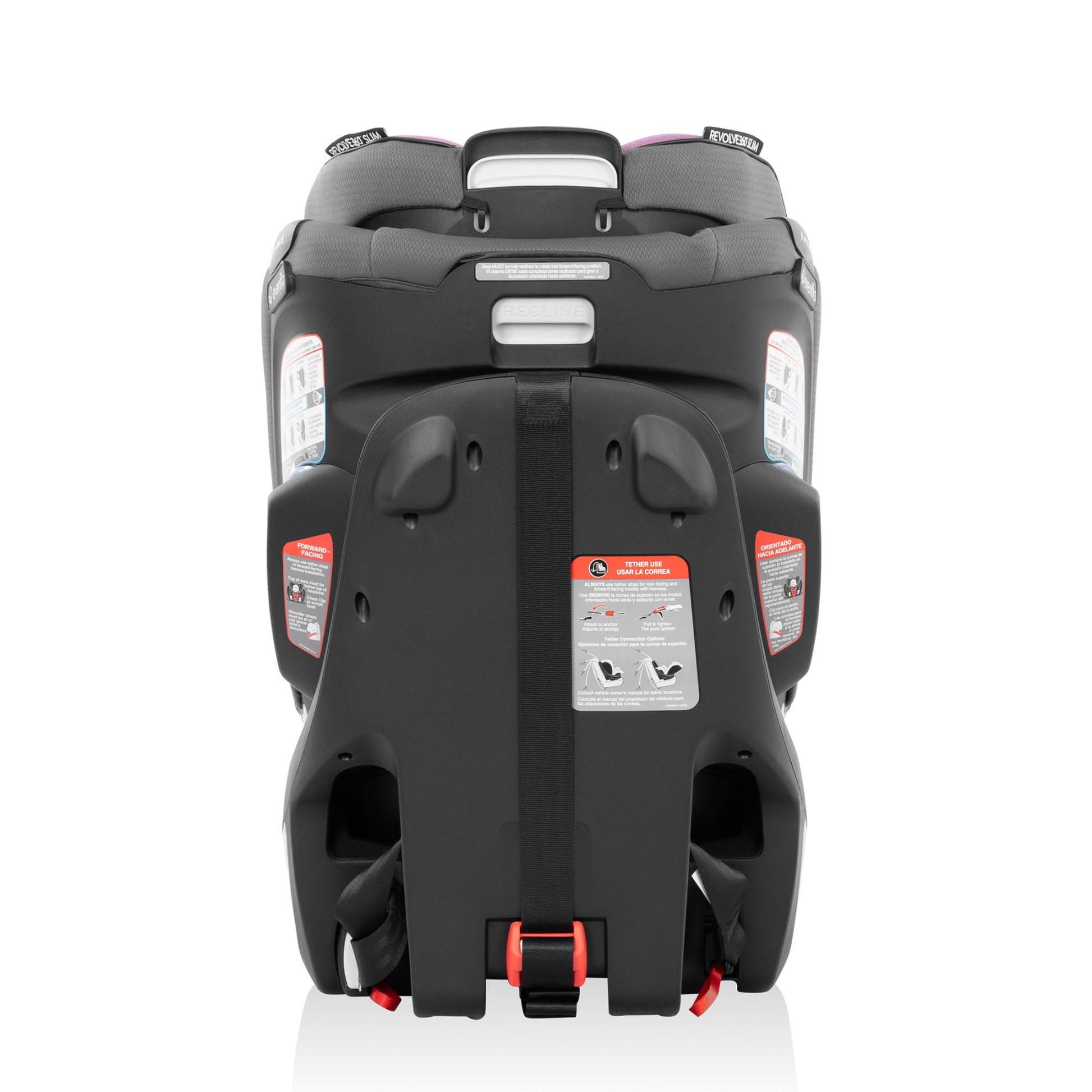 Gold Revolve360 Slim 2-in-1 Rotational Car Seat with SensorSafe Amethyst full back