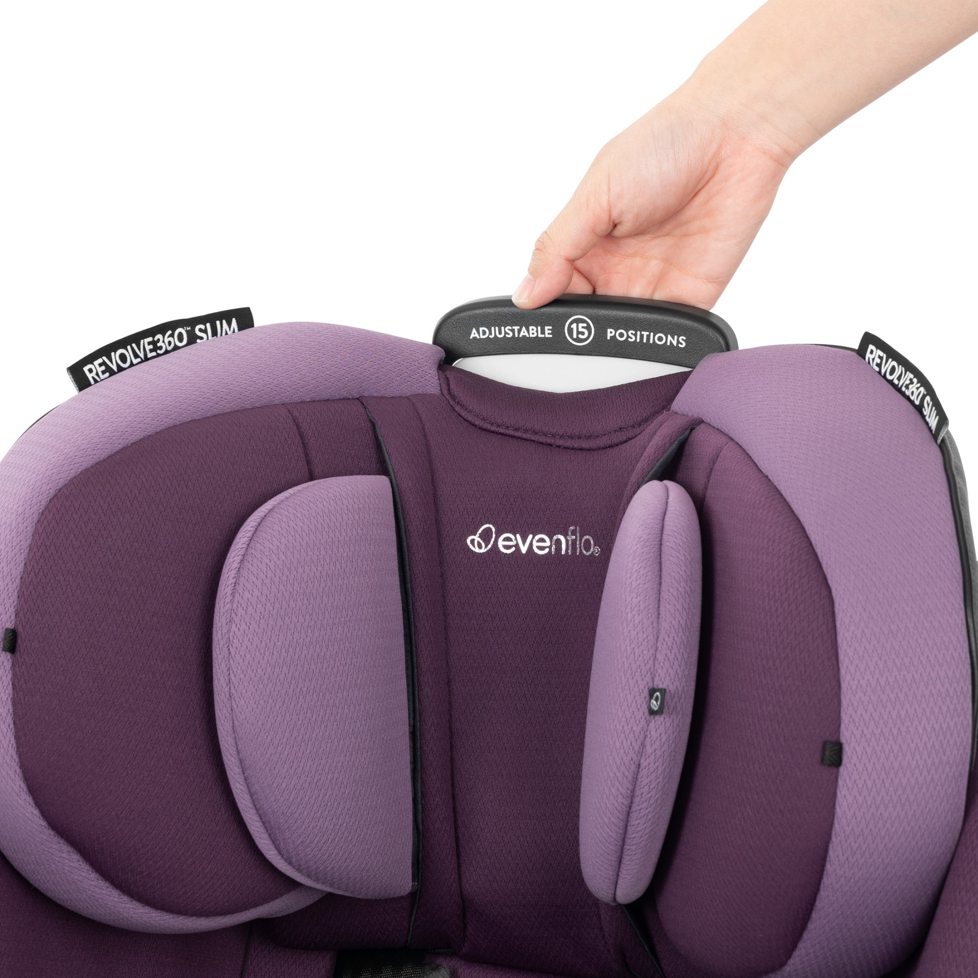 Gold Revolve360 Slim 2-in-1 Rotational Car Seat with SensorSafe Amethyst adjust handle