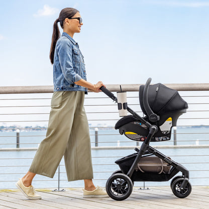 Pivot Modular Travel System with LiteMax Infant Car Seat with Anti-Rebound Bar mom & child