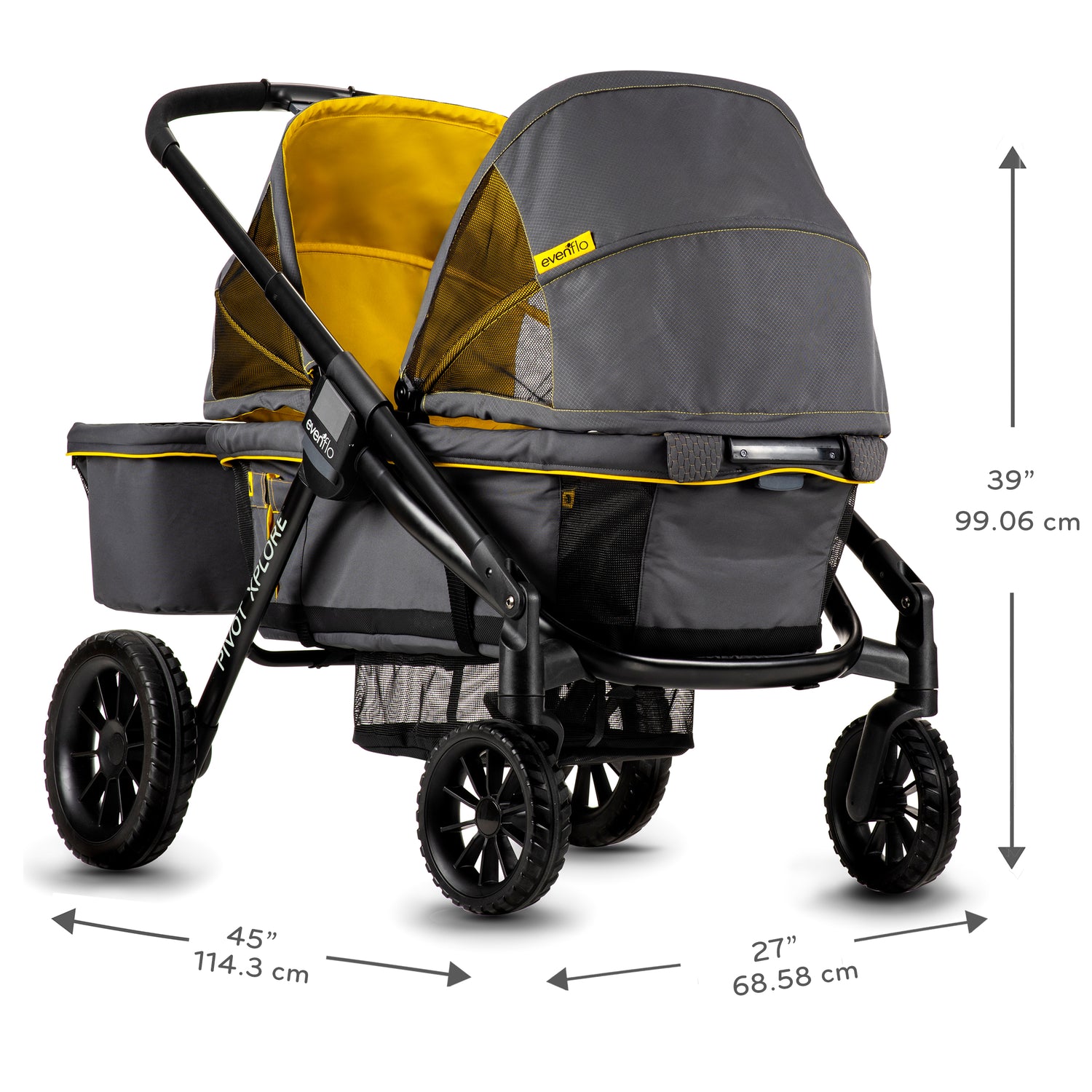 Pivot Xplore All-Terrain Stroller Wagon dimensions diagram