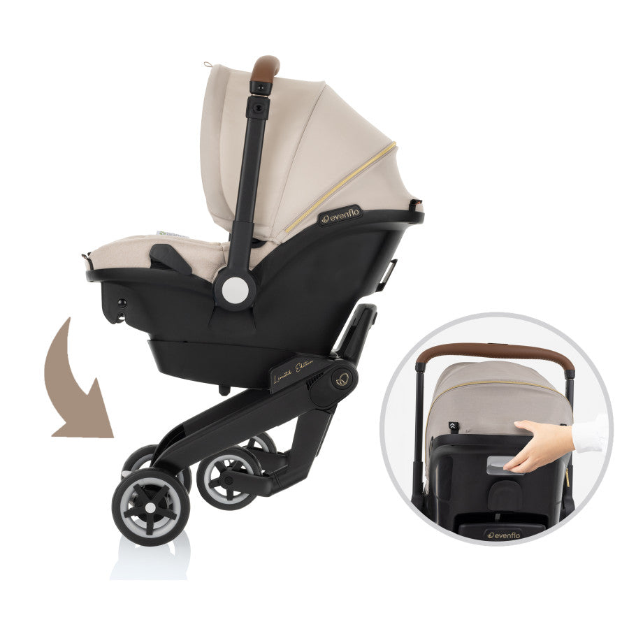 Shyft DualRide Infant Car Seat Stroller Combo with Green & Gentle Fabric 2