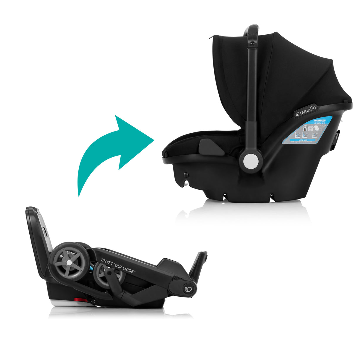 evenflo shyft dualride base Evenflo Shyft DualRide Infant Car Seat Stroller Combo
