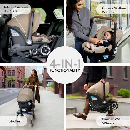 Shyft Intuiti+ Stroller and Shyft DualRide Car Seat Stroller Combo with Green & Gentle Bundle - Quartz / Quartz