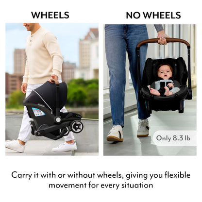 Shyft DualRide Infant Car Seat Stroller Combo with Carryall Storage and Green & Gentle Fabric - Quartz