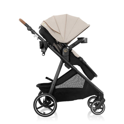 Shyft Intuiti+ Travel System featuring Revolve180 LiteMaxâ„¢ NXT Rotating Infant Car Seat with SensorySoothe Champagne 2