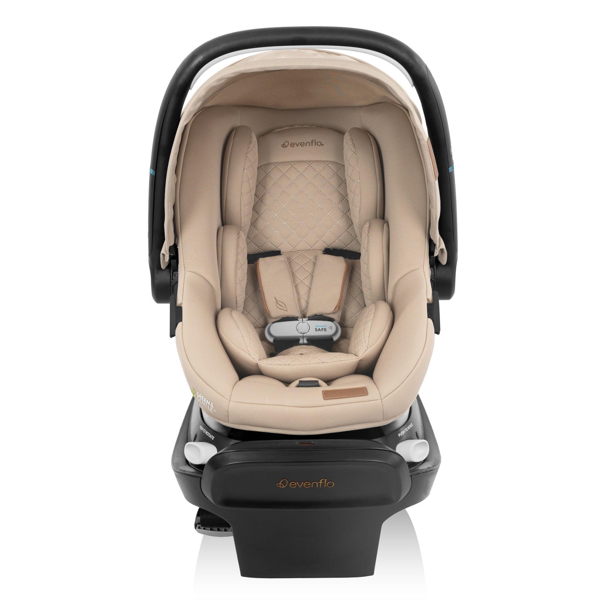 Shyft Intuiti+ Travel System featuring Revolve180 LiteMaxâ„¢ NXT Rotating Infant Car Seat with SensorySoothe Travertine front