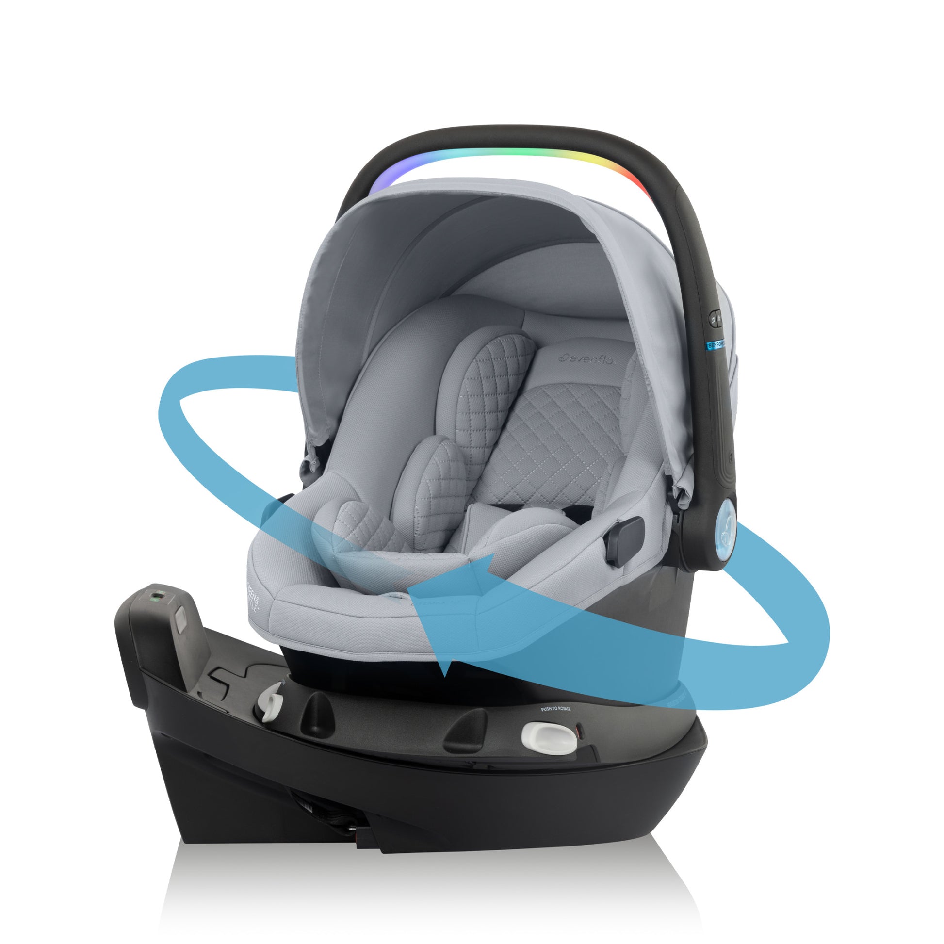 Evenflo Shyft Intuiti+ Travel System featuring Revolve180 LiteMax NXT with SensorySoothe Green and Gentle