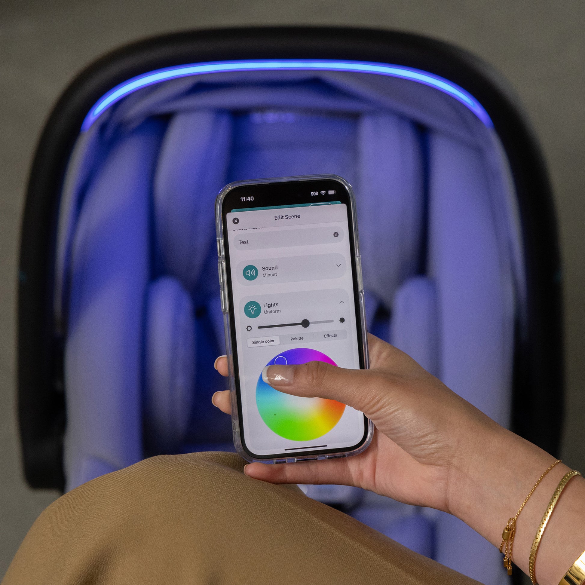 Evenflo Shyft Intuiti+ Travel System featuring Revolve180 LiteMax NXT with SensorySoothe Green and Gentle