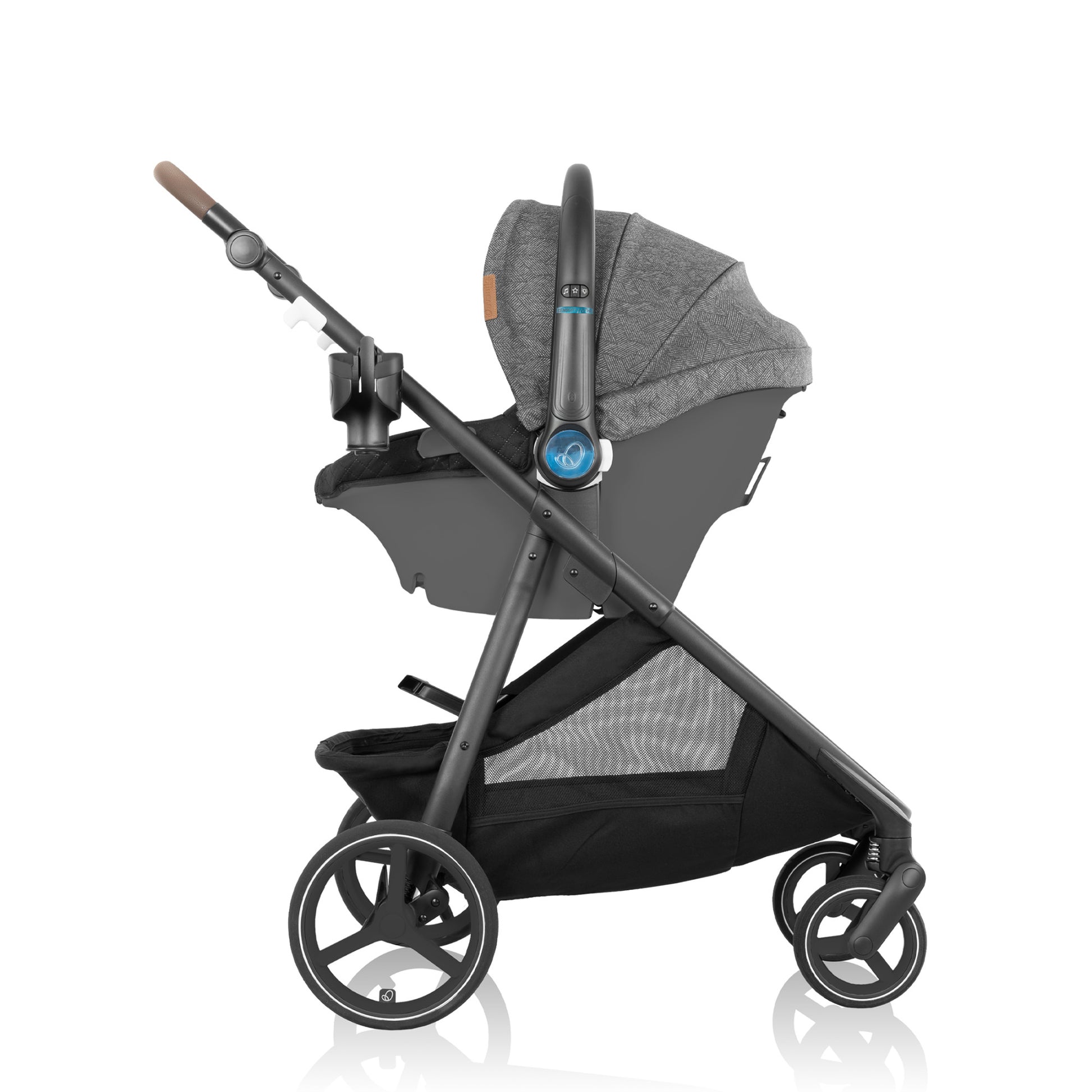 Shyft Intuiti+ Travel System featuring Revolve180 LiteMax NXT with SensorySoothe Angler Tweed