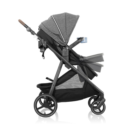 Shyft Intuiti+ Travel System featuring Revolve180 LiteMax NXT with SensorySoothe Angler Tweed side 3