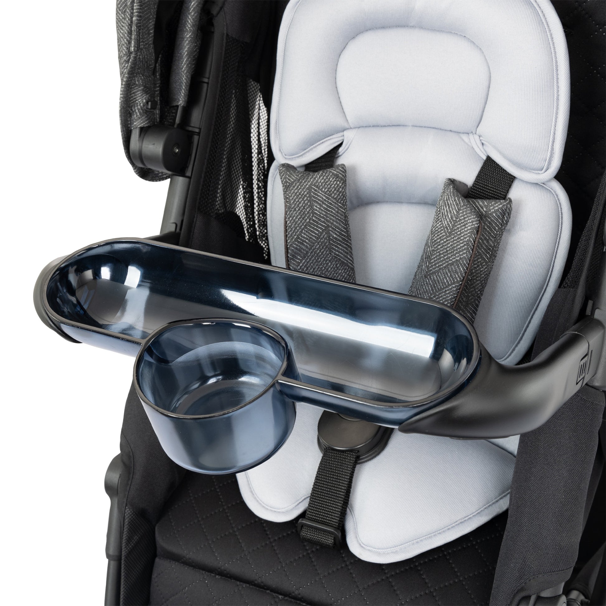 Shyft Intuiti+ Travel System featuring Revolve180 LiteMax NXT with SensorySoothe Angler Tweed cup holder