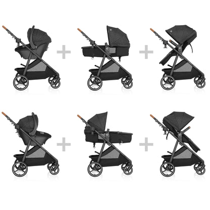 Shyft Intuiti Travel System with Revolve180 LiteMax NXT Rotating Infant Car Seat Black Shale 1