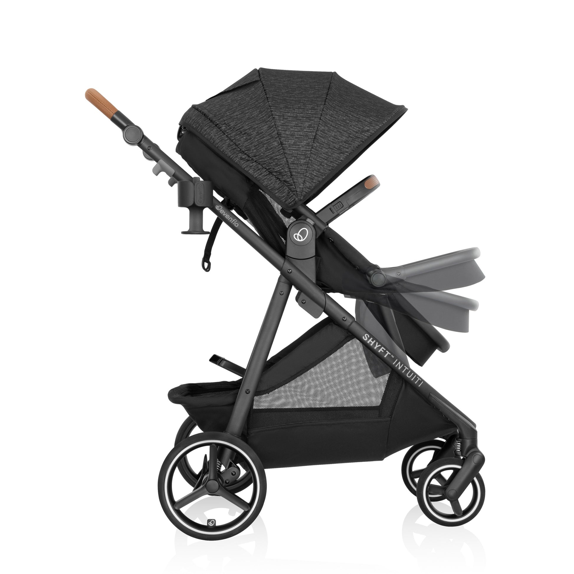 Shyft Intuiti Travel System with Revolve180 LiteMax NXT Rotating Infant Car Seat Black Shale 3