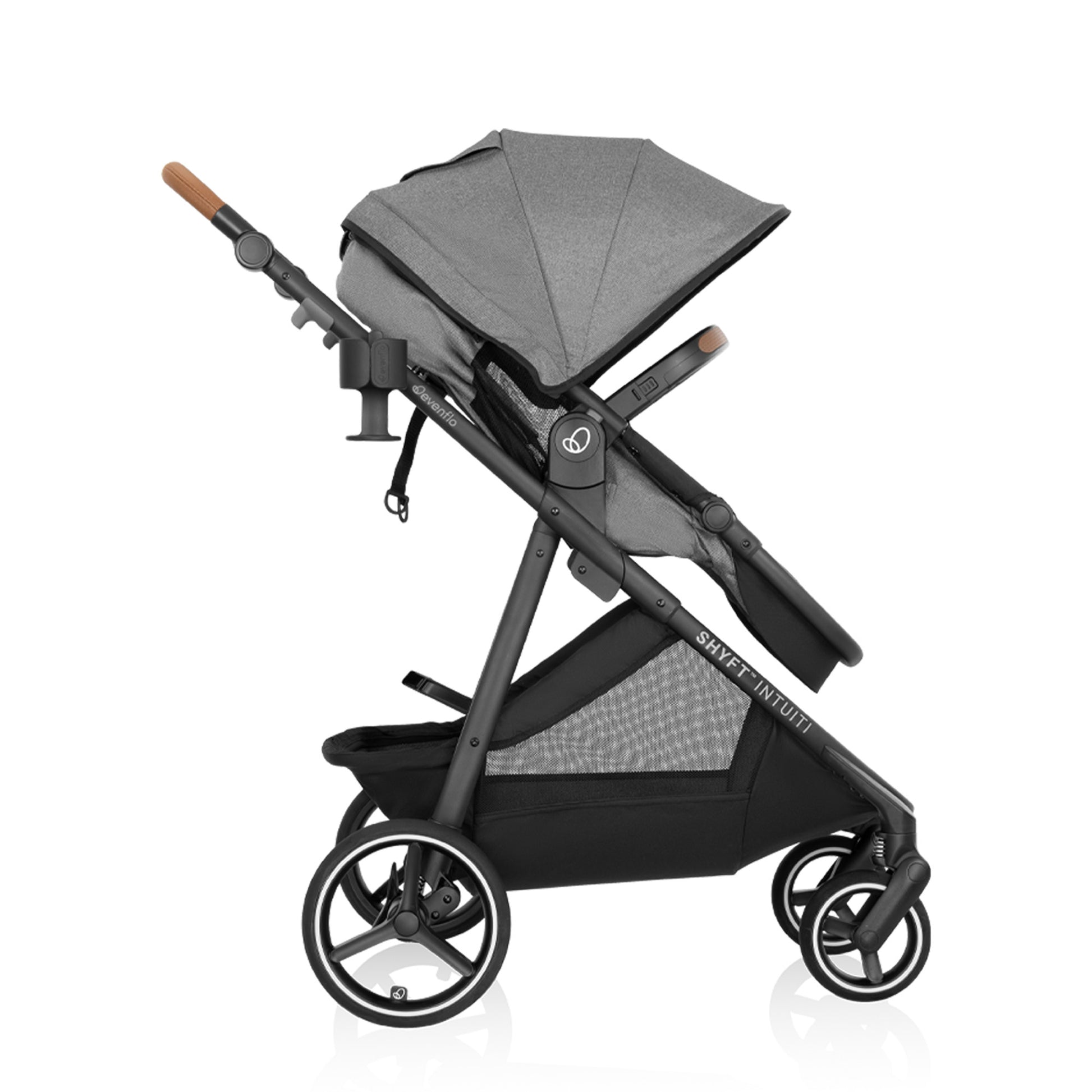 Shyft Intuiti Travel System with Revolve180 LiteMax NXT Rotating Infant Car Seat Fossil side 2