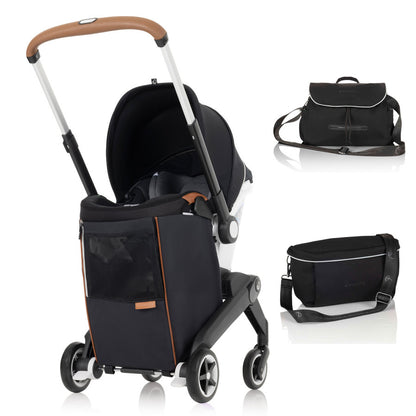 Bee 6 Complete Stroller - Black Chassis/ Black Seat/ Black Canopy