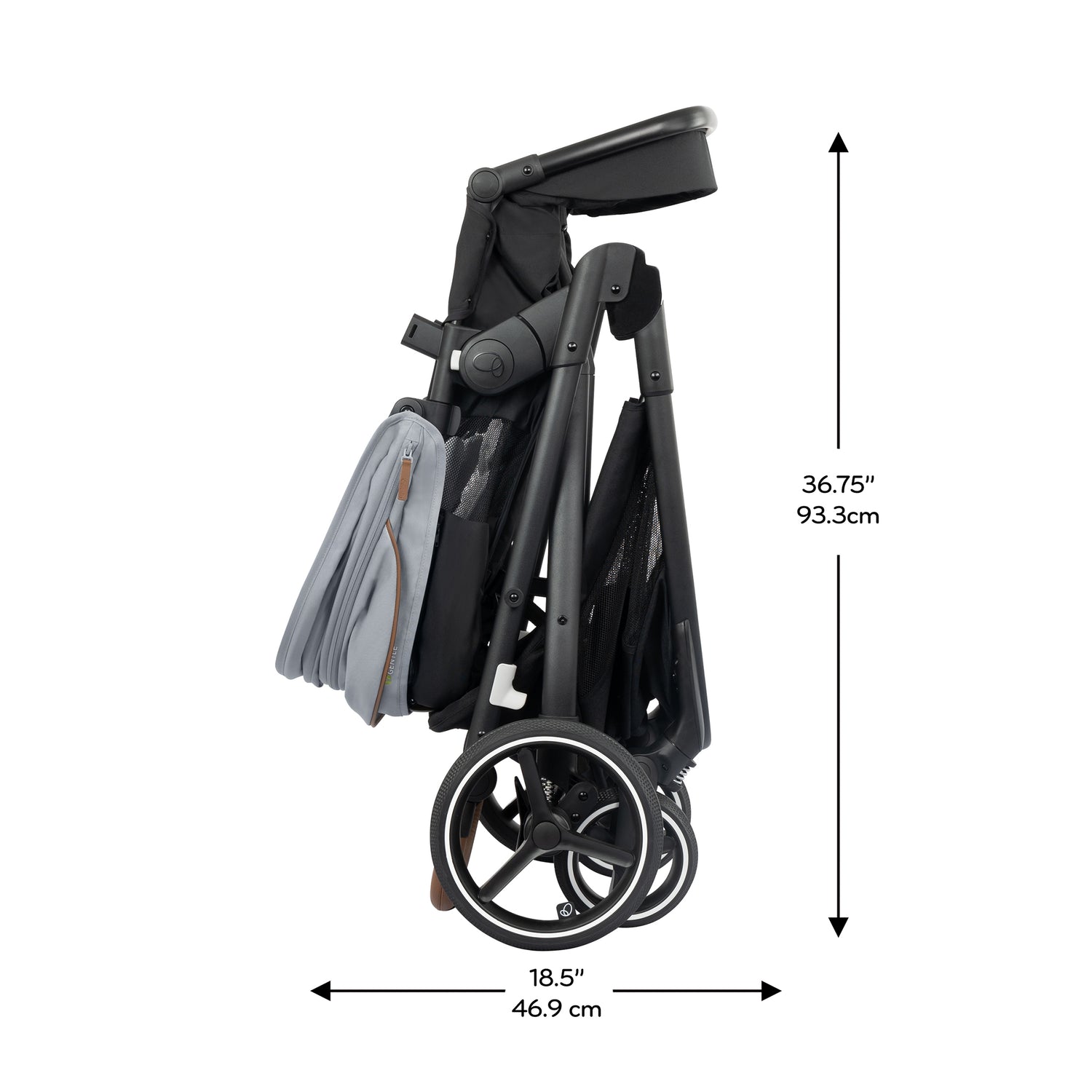 Shyft Intuiti+ Stroller with Green & Gentle Fabric dimensions diagram