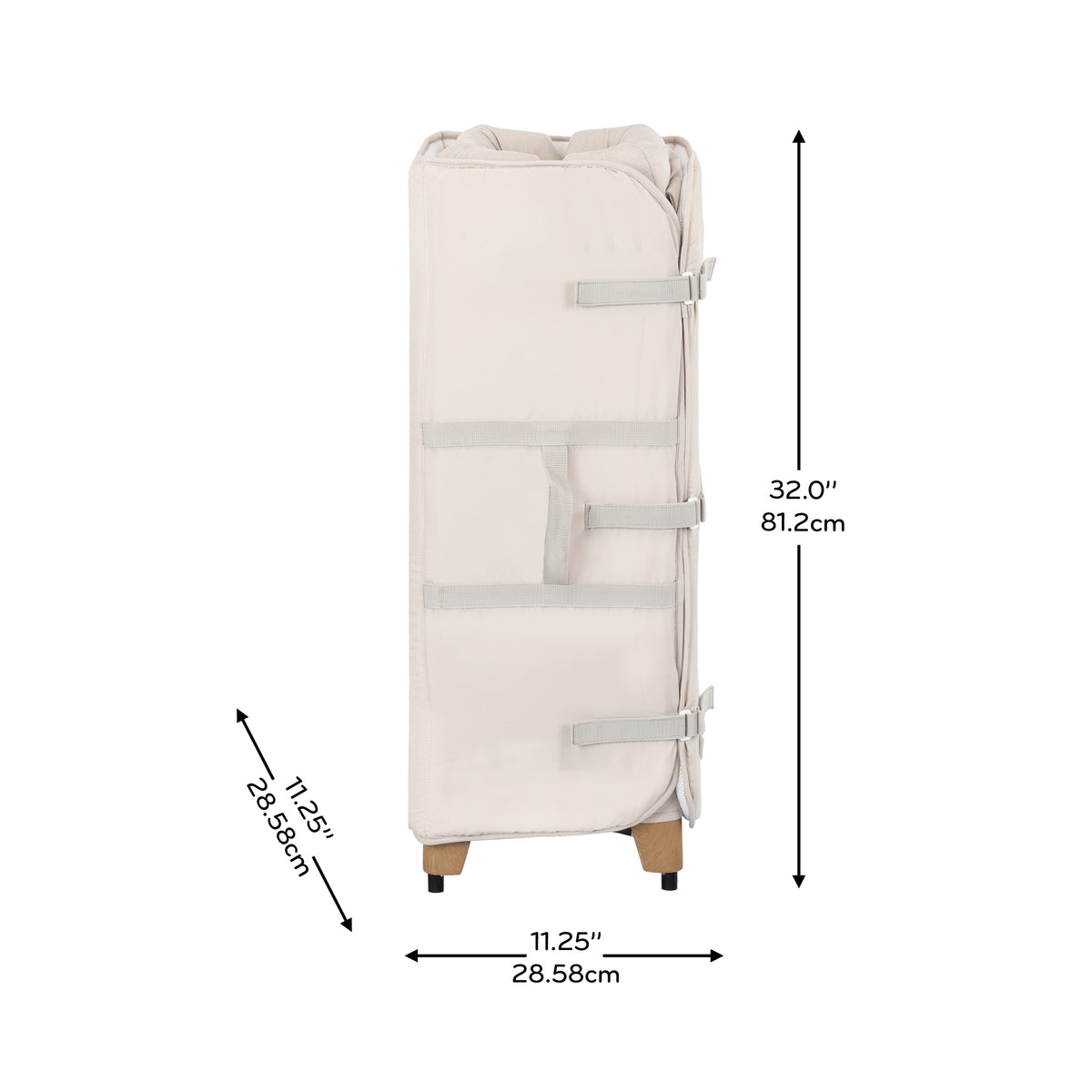 Eris One-Hand Playard with Bassinet dimensions diagram