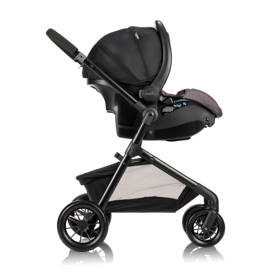 Pivot Modular Travel System with LiteMax Infant Car Seat with Anti-Rebound Bar side stroll