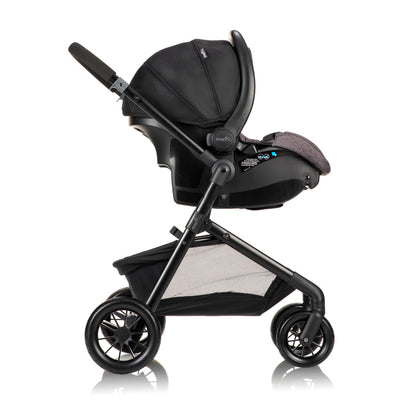 Pivot Modular Travel System with LiteMax Infant Car Seat with Anti-Rebound Bar side stroll