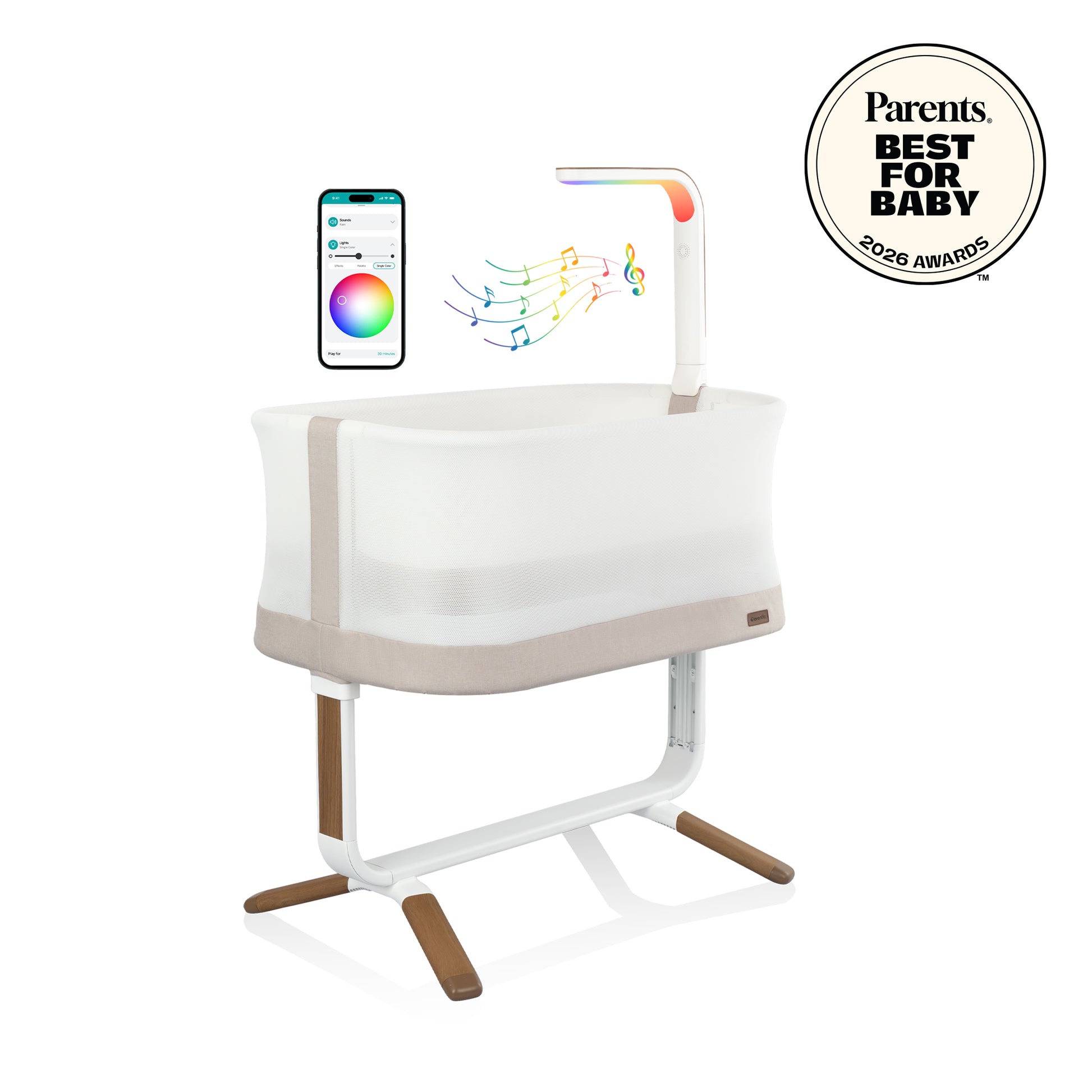 Cora 3-Level Adjustable Bassinet (Coastal Coffee)